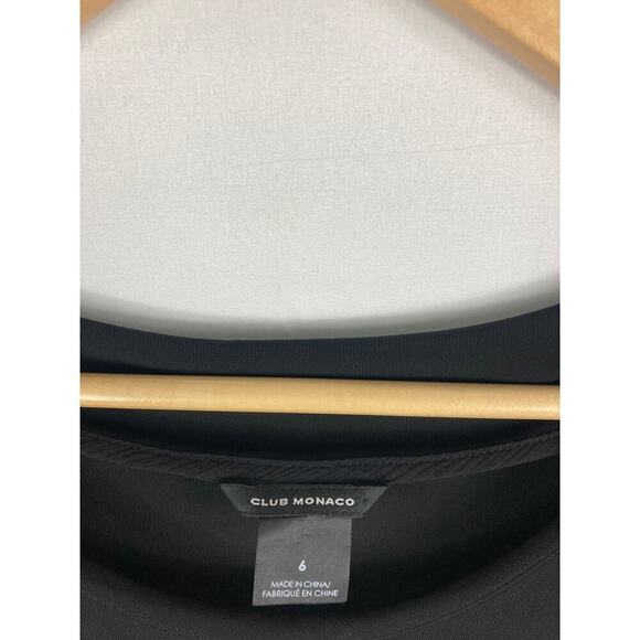 Club Monaco Black Leather Waist Short Sleeve Dress Size 6 - Picture 4 of 5